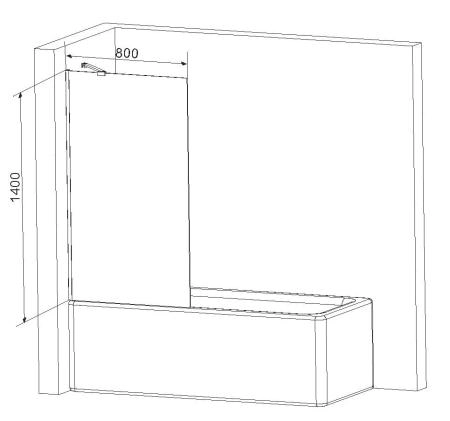 Душевая шторка на ванну AM.PM Gem W90BS-080-140CM хром, матовое стекло