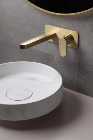 Раковина накладная Boheme SOLE Corian 400*130 Calacatta 801-CLCT