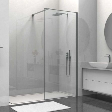 Душевая перегородка Vincea Walk-In VSW-1HS900CLGM, 900*2000, вороненая сталь, стекло прозрачное