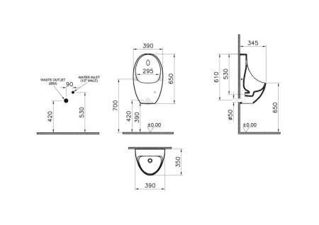 Писсуар VitrA Arkitekt Urinal