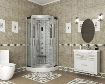 Душевая кабина Niagara Luxe NG-7715W (900x900х2150) низкий поддон стенки БЕЛЫЕ