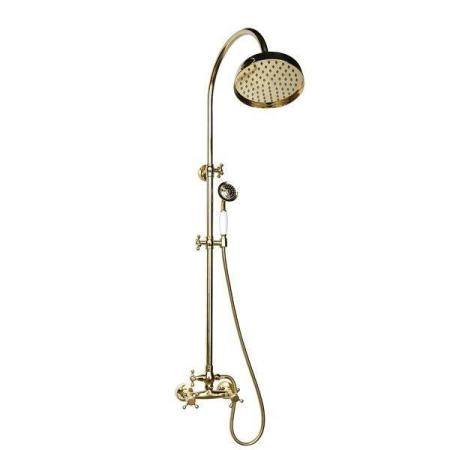 Душевая колонна Magliezza CLASSICO 1205-do со смесителем, верхним и ручным душем TL-3-do, тропическая лейка - d-200mm. золото