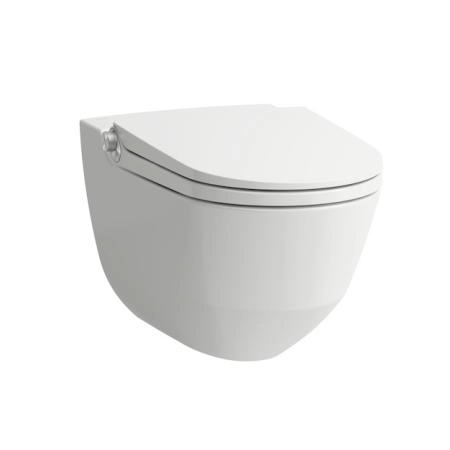 Laufen Cleanet Riva Унитаз-биде подвесн 600х395х405мм, безободк с пультом д/у, с сиденьем, c покрытием LCC , цвет белый глянец/хром
