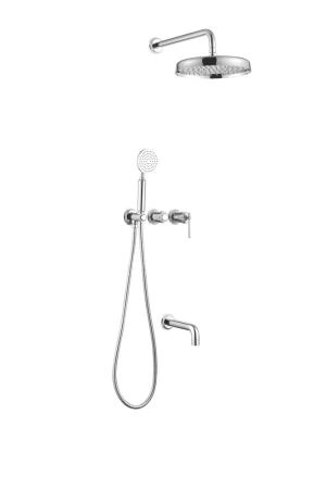 Смеситель встроенный + верхний + ручной душ + излив Boheme ETERNA CHROME 174-2-CR