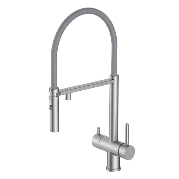 Смеситель GAPPO G4397-85 для кухни с гибким изливом и подключением фильтра, сатин