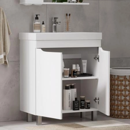 Тумба для ванной Volna Lake 70.2D бетон напольная раковина отдельно