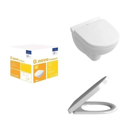 Унитаз Villeroy&Boch O.NOVO 5688H101 (56881001+9M38S101) подвесной с сиденьем