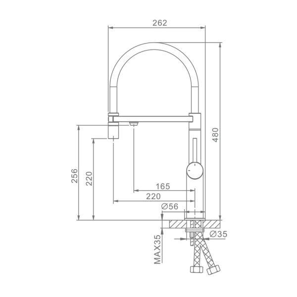 Смеситель RAGLO R20.63.33, с подключением фильтра, матовая медь