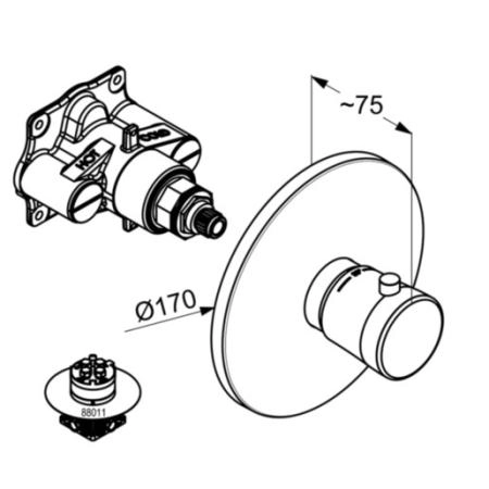 Смеситель Kludi Balance 527290575 для душа с термостатом, цвет хром