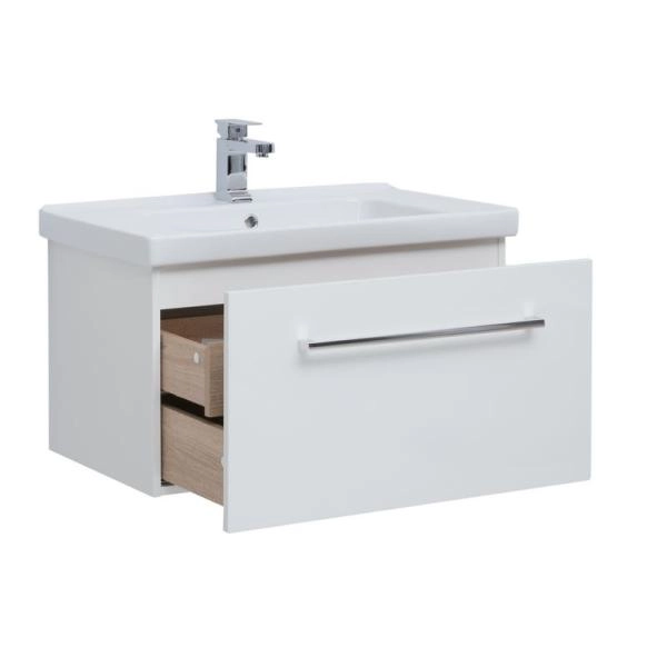 Тумба Dreja BIG INN 80 см под умывальник белый глянец, подвесная