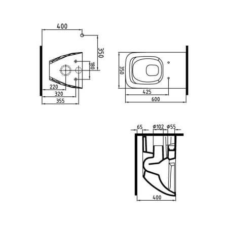 Унитаз Bien Kristal безободковый подвесной с функцией биде KRKA060N1VP1W3000