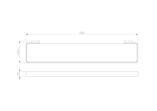 Стеклянная полка для ванной WONZON & WOGHAND LOTTE, Черный матовый (WW-8327A-MB)