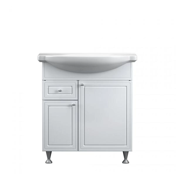 Тумба с раковиной напольная RedBlu by Damixa Palace One M41-FSX0753WG-WCC075 белый глянцевый