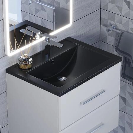 Раковина кварцевая Uperwood Foster Quartz 60 см, черная матовая, уголь