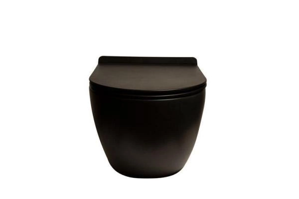 Унитаз подвесной SantiLine SL-5002МB черный, сиденье микролифт