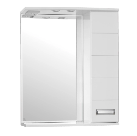 Зеркальный шкаф Style Line Elfante Ирис 65/С с подсветкой, белый