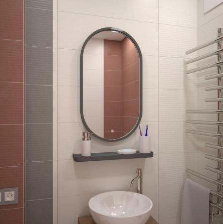 Зеркало Континент Prime standart 450x800 серый ЗЛП1079 с подсветкой