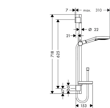 Hansgrohe Raindance Select S120 26632000 Душевой гарнитур EcoSmart 65 см