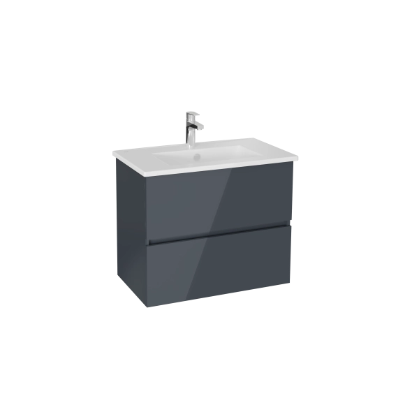Тумба с раковиной  VitrA Mia Plus Square  69741 80 см антрацит глянец МДФ
