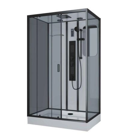 Душевая кабина Niagara Premium NG-6912-01GQL BLACK (1200х800х2100) низкий поддон(16 см) стекло ТОНИРОВАННОЕ