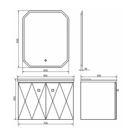 Тумба с раковиной Comforty Кремона-80 латте