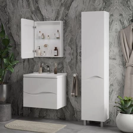 Шкаф зеркальный Volna 60 белый глянец