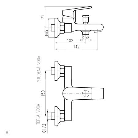 Смеситель Rav Slezak СOLORADO CO154.5 для ванны, цвет Хром