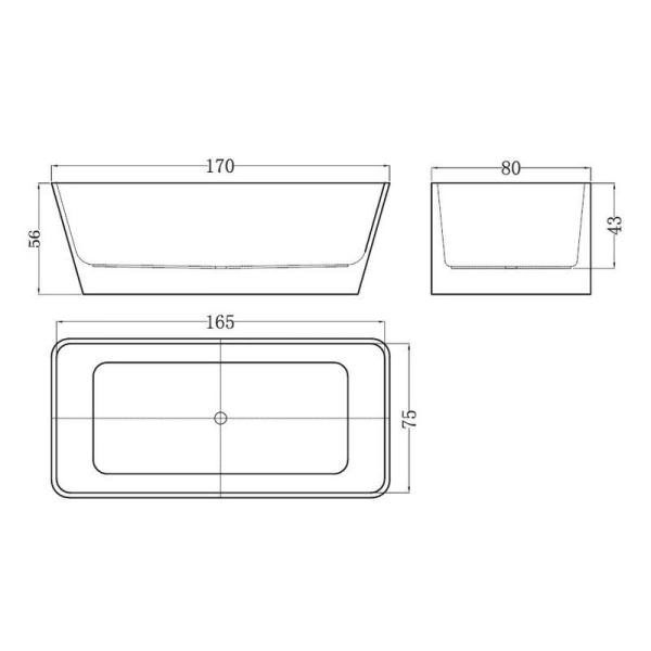 Ванна ESBANO Vienna 170x80 акриловая