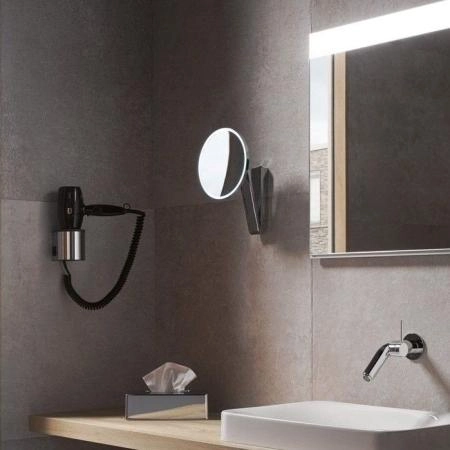 Фен Keuco Plan 14995010037, с настенным креплением, хром/темно-серый