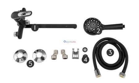 Смеситель для ванны Frap F2249-6 черный хром