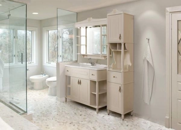 Зеркало Belux Флоренция В 105 Слоновая кость с золотой патиной с подсветкой