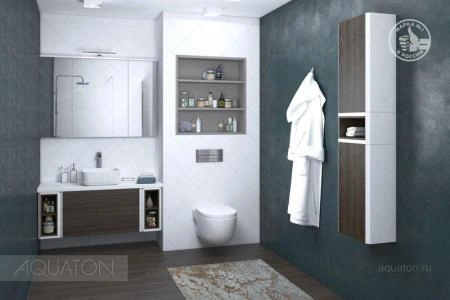 Зеркальный шкаф Aquaton Брук 100 белый 1A200702BC010