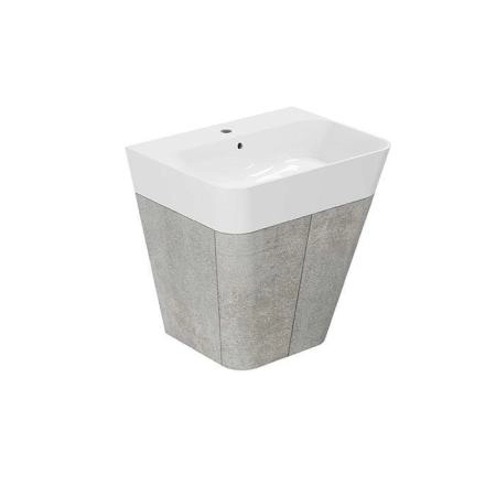 Azzurra Build Тумба подвесная 59х47х65см, с 1 ящиком, с раковиной, цвет: Cement