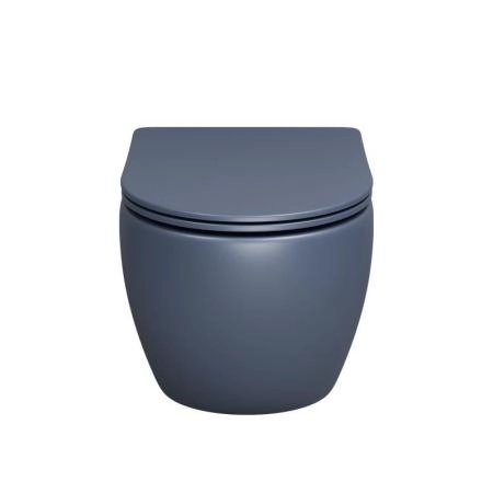 Унитаз Grossman GR-4455BLMS Color (485*360*375) СИНИЙ МАТОВЫЙ подвесной Безободковый с тонкой крышкой