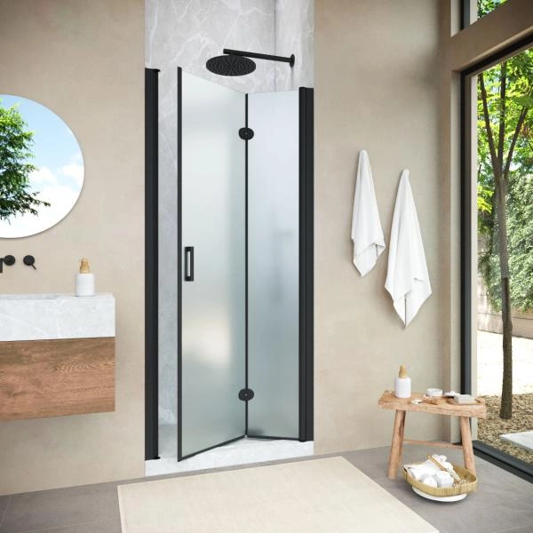 Душевая дверь Vegas-glass GPS NOVO h2000 70 02М 10 R, профиль черный матовый, стекло сатин