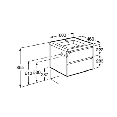 Roca Domi Тумба подвесная 60x45x51см, с 2 ящиками, цвет: белый