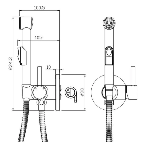 Смеситель OLIVES Balear 13131BL с гигиеническим душем,хром