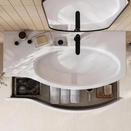 Раковина Kerama Marazzi RIVA РИВА RV.wb.100Rh мебельная правая с крепежом 100, белая глянцевая
