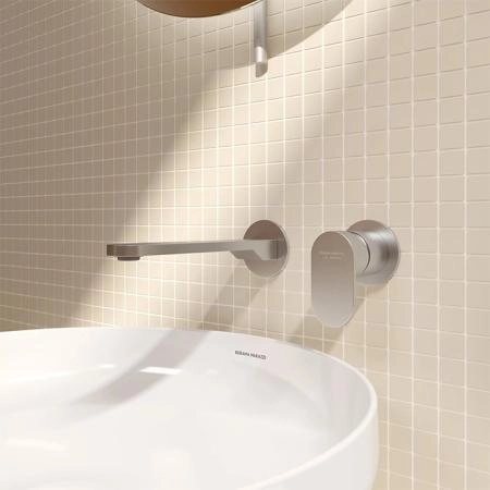 Смеситель для раковины Kerama Marazzi SIARA СИАРА 28050KM.50.050 настенный, с внутренней частью, нержавеющая сталь