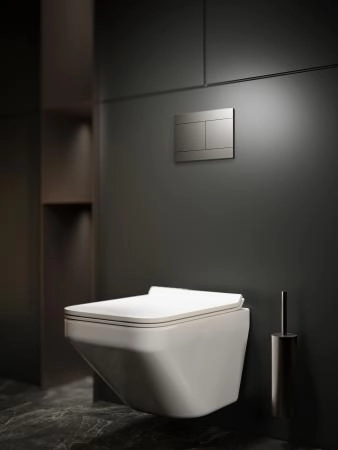 Кнопка смыва KNOTLOR DUET BIS108GM, вороненая сталь  (серия 1)
