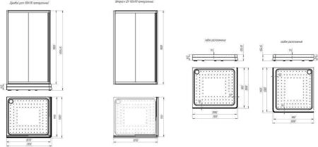 Поддон к душевому углу Дрим 100х110 (левое исполнение, прямоугольный поддон на раме-подставке с устройством слива)