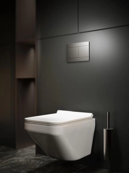 Кнопка смыва KNOTLOR DUET BIS108GM, вороненая сталь  (серия 1)