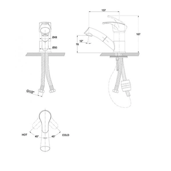 Смеситель для раковины KAISER City (19366) хром