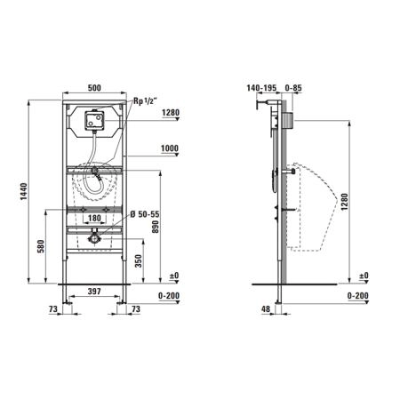Laufen CU1 Инсталляция для писсуара