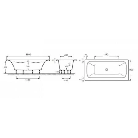 Ванна Jacob Delafon ELITE E6D032RU-00 180x80 см
