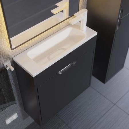 Тумба под раковину для ванной Uperwood Modul 60 см, подвесная, матовая, черная
