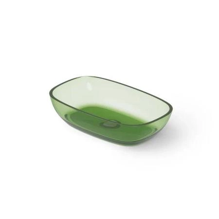 Dea Design Washbasins Раковина 60х36х14см., накладная, без отв., Glasstech, прозрачная смола, цвет: Emerald R3