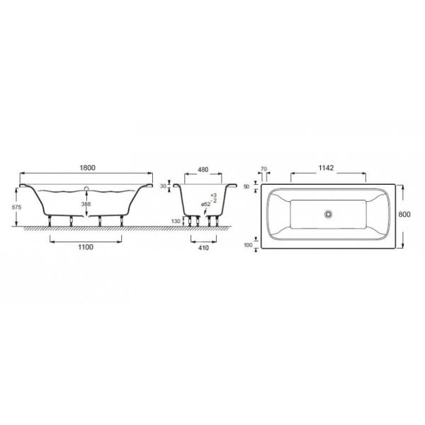 Ванна Jacob Delafon ELITE E6D032RU-00 180x80 см