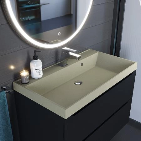 Раковина кварцевая Uperwood Classic Quartz 80 см, бежевая матовая, десерт