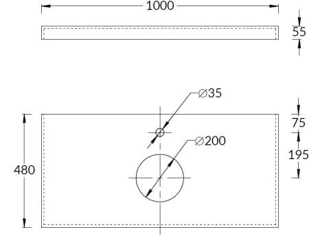 Столешница Kerama Marazzi CANALETTO КАНАЛЕТТО CN100.DL501320R Столешница из керамогранита Роверелла 100x48, темно-серая